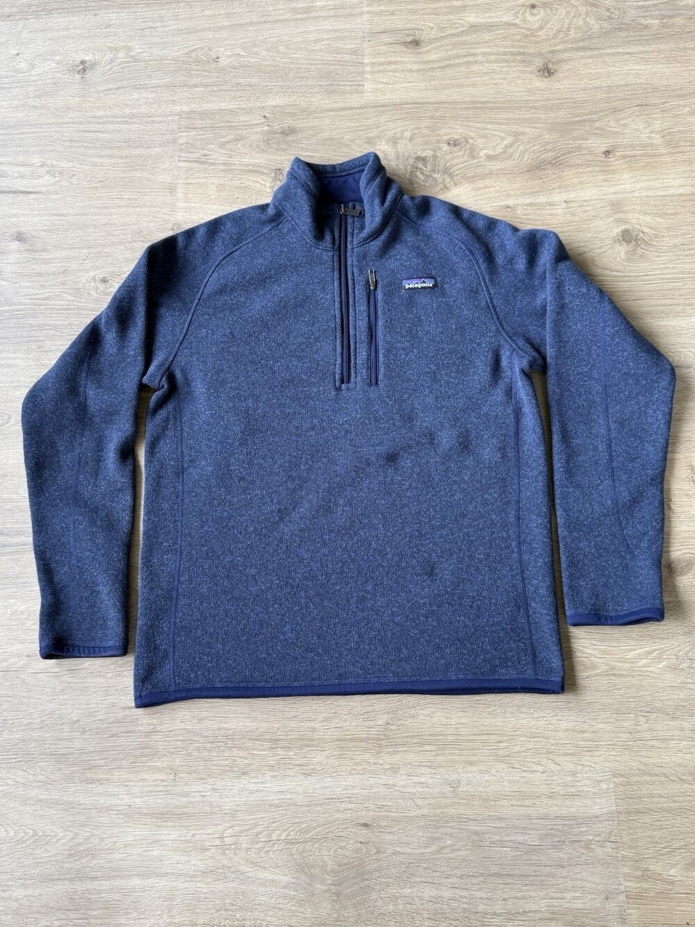 Patagonia Better Sweater Jacket Mens Medium Blue Fleece 1/4 Zip Outdoor 25522